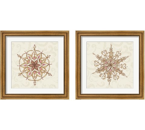 Elegant Season Snowflake 2 Piece Framed Art Print Set by Daphne Brissonnet