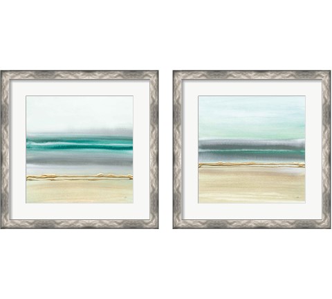 Linear Emerald 2 Piece Framed Art Print Set by Chris Paschke