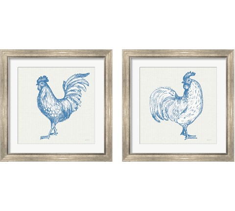 Cottage Rooster 2 Piece Framed Art Print Set by Sue Schlabach