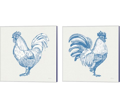 Cottage Rooster 2 Piece Canvas Print Set by Sue Schlabach