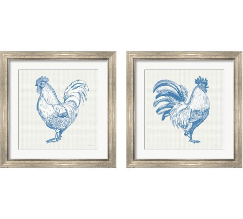 Cottage Rooster 2 Piece Framed Art Print Set by Sue Schlabach