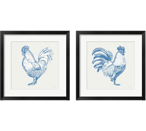 Cottage Rooster 2 Piece Framed Art Print Set by Sue Schlabach