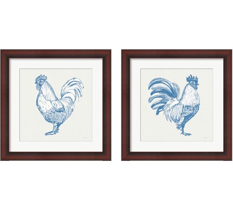 Cottage Rooster 2 Piece Framed Art Print Set by Sue Schlabach