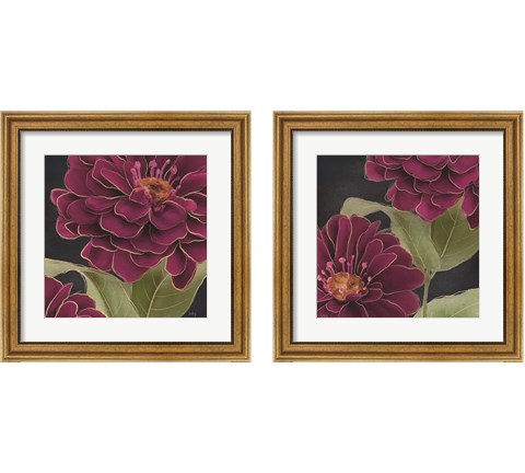 Burgundy Floral 2 Piece Framed Art Print Set by Heidi Kuntz