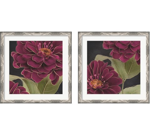 Burgundy Floral 2 Piece Framed Art Print Set by Heidi Kuntz