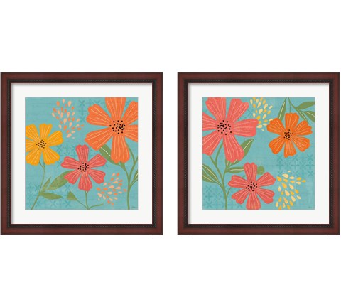 Mod Floral  2 Piece Framed Art Print Set by Veronique Charron