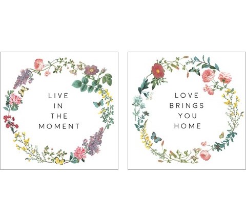 Victorian Garden Bright 2 Piece Art Print Set by Wild Apple Portfolio