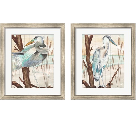 Heron On Branch 2 Piece Framed Art Print Set by Elizabeth Medley