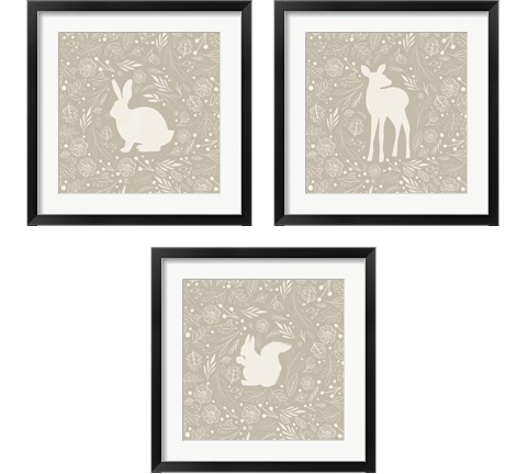 Floral Animal 3 Piece Framed Art Print Set by Lady Louise Designs
