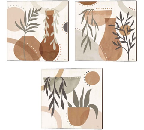 Botanical Form Neutral 3 Piece Canvas Print Set by Veronique Charron