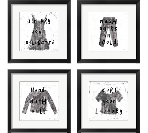 Laundry Rules 4 Piece Framed Art Print Set by Sue Schlabach