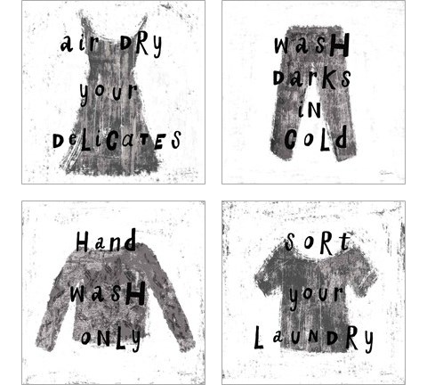 Laundry Rules 4 Piece Art Print Set by Sue Schlabach