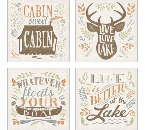 Lake Life 4 Piece Art Print Set by Wellington Studio