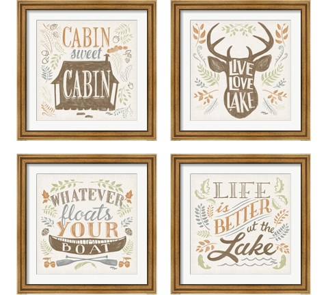 Lake Life 4 Piece Framed Art Print Set by Wellington Studio