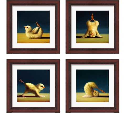 Yoga Chick 4 Piece Framed Art Print Set by Lucia Heffernan