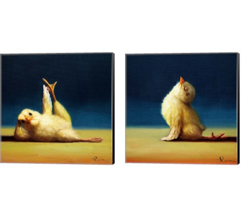 Yoga Chick 2 Piece Canvas Print Set by Lucia Heffernan