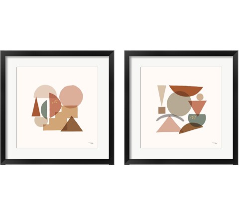 Geo Metrical 2 Piece Framed Art Print Set by Pela