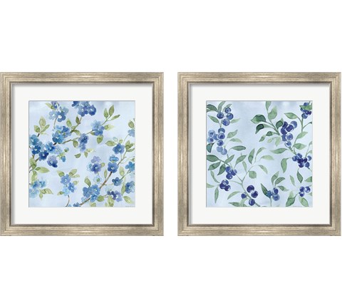 Indigo Petals 2 Piece Framed Art Print Set by Beth Grove