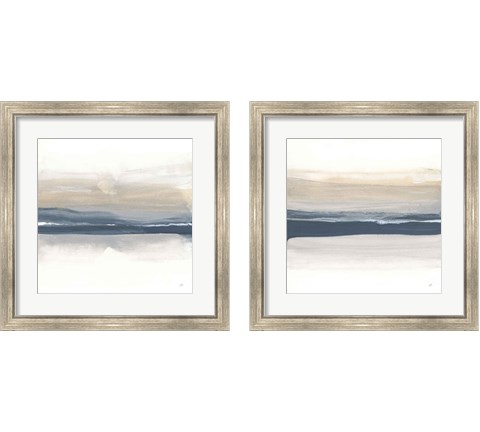 Tonal Blue Gray 2 Piece Framed Art Print Set by Chris Paschke