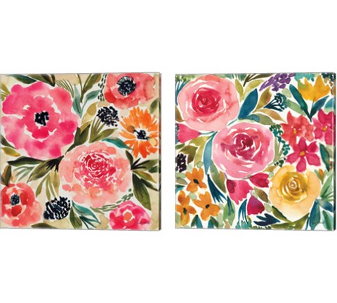 Summer Petals 2 Piece Canvas Print Set by Cheryl Warrick