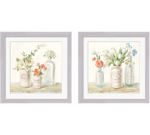 Marmalade Flowers 2 Piece Framed Art Print Set by Danhui Nai