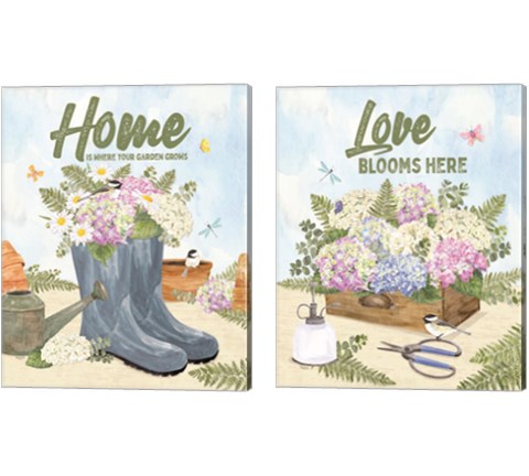 In My Garden 2 Piece Canvas Print Set by Tara Reed