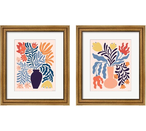 Mid Mod Floral 2 Piece Framed Art Print Set by Janelle Penner