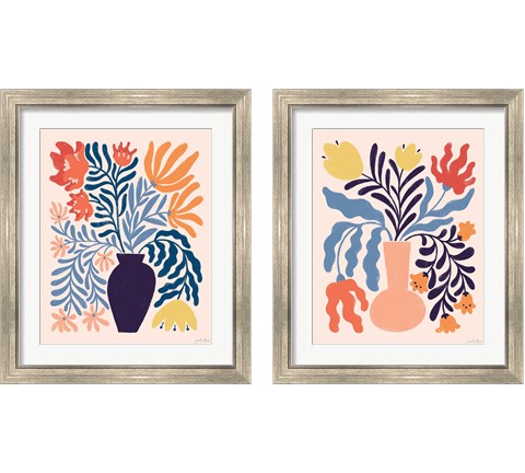 Mid Mod Floral 2 Piece Framed Art Print Set by Janelle Penner