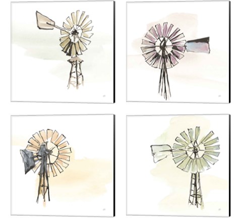 Windmill  4 Piece Canvas Print Set by Chris Paschke