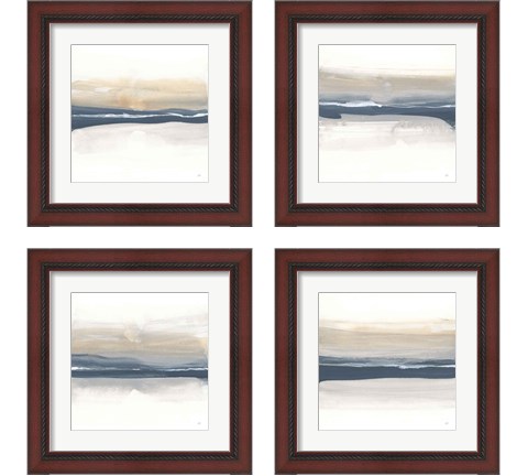 Tonal Blue Gray 4 Piece Framed Art Print Set by Chris Paschke