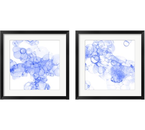 Bubble Square Blue 2 Piece Framed Art Print Set by Kelsey Wilson