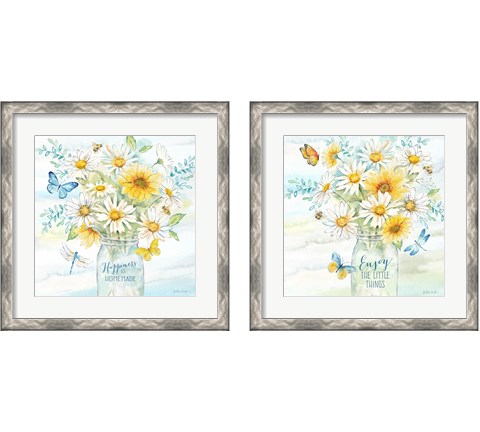 Daisy Days 2 Piece Framed Art Print Set by Cynthia Coulter