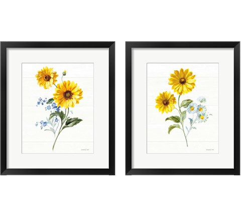 Bees and Blooms Flowers 2 Piece Framed Art Print Set by Danhui Nai