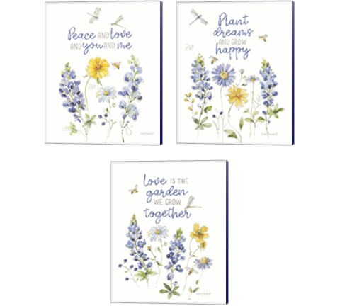 Lovely Blues 3 Piece Canvas Print Set by Lisa Audit