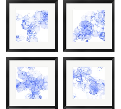 Bubble Square Blue 4 Piece Framed Art Print Set by Kelsey Wilson