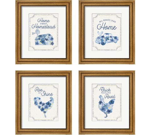 Country Cottage Field Flowers 4 Piece Framed Art Print Set by Tara Reed