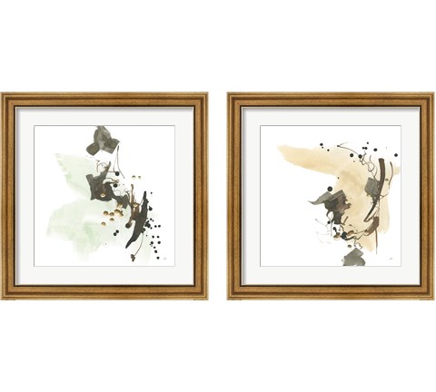 Gold Dots 2 Piece Framed Art Print Set by Chris Paschke