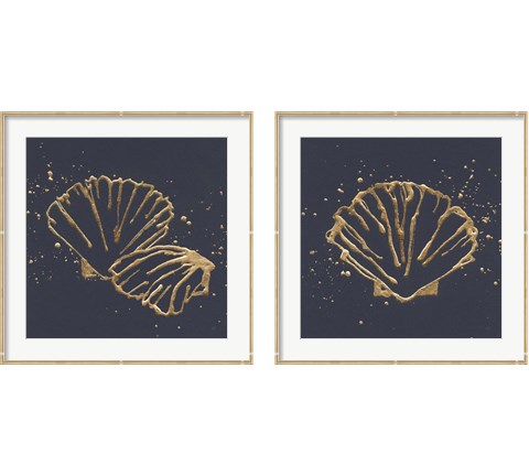 Gold Scallop 2 Piece Framed Art Print Set by Chris Paschke