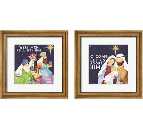 Come Let Us Adore Him 2 Piece Framed Art Print Set by Tara Reed