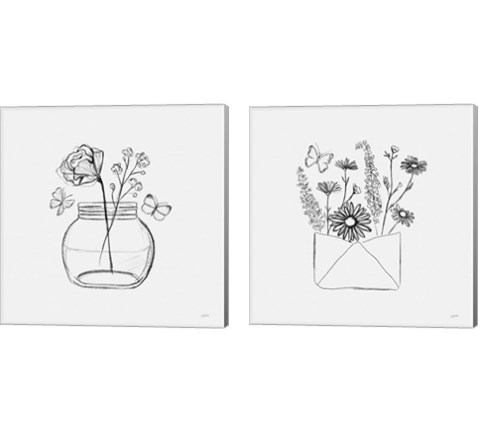Among Wildflowers 2 Piece Canvas Print Set by Leah York