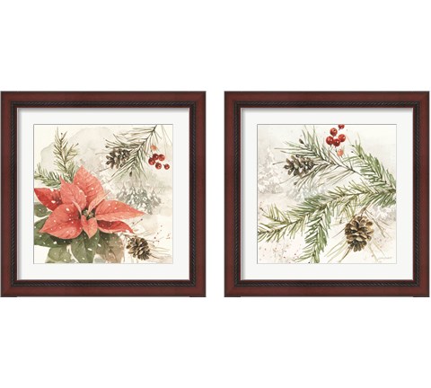 Poinsettia Village 2 Piece Framed Art Print Set by Lisa Audit