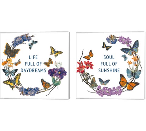 Butterfly Garden 2 Piece Canvas Print Set by Wild Apple Portfolio