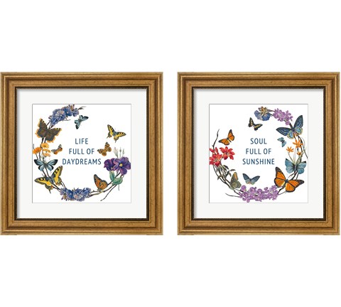 Butterfly Garden 2 Piece Framed Art Print Set by Wild Apple Portfolio