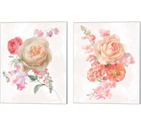 Sorbet Floret 2 Piece Canvas Print Set by Danhui Nai