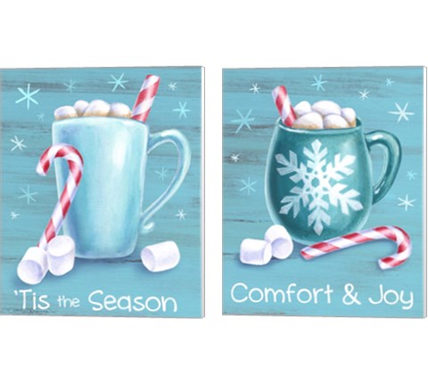 Peppermint Cocoa 2 Piece Canvas Print Set by Kelsey Wilson