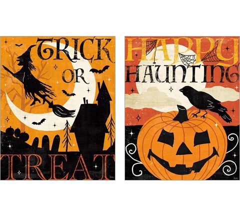 Halloween is Calling 2 Piece Art Print Set by Veronique Charron