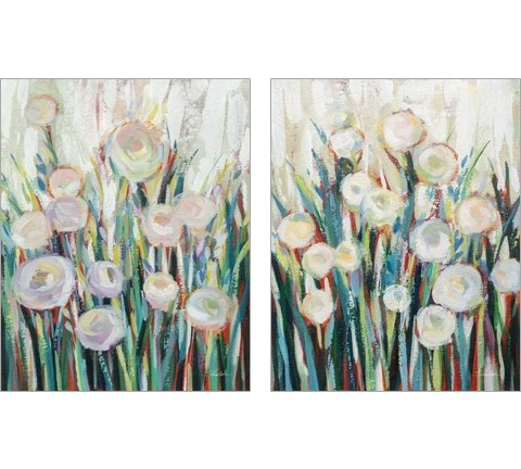 Sprinkled White Flowers 2 Piece Art Print Set by Silvia Vassileva