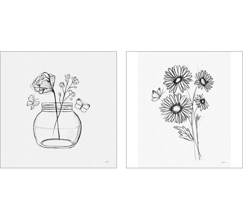 Among Wildflowers 2 Piece Art Print Set by Leah York