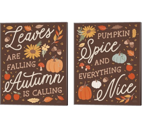 Harvest Wishes 2 Piece Canvas Print Set by Laura Marshall