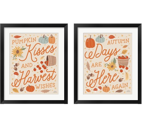 Harvest Wishes 2 Piece Framed Art Print Set by Laura Marshall